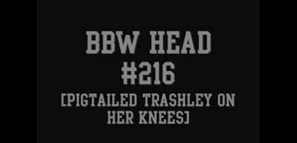  bbw head 216 pigtailed miss trashley on her knees from DesiresBBW .com